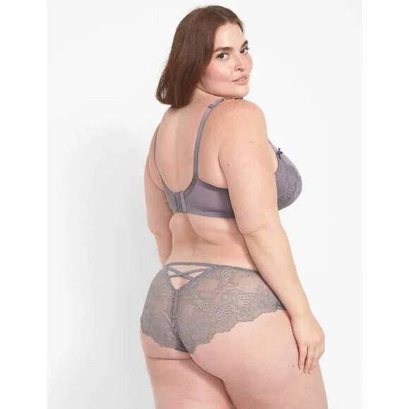 Lane Bryant Cacique Micro Lace Trim Boost Balconette Bra 34F - Picture 3 of 5